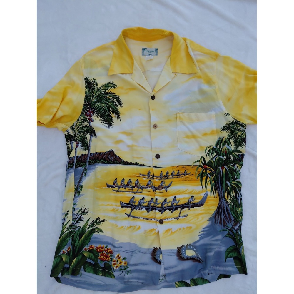 Vtg Kamehameha Hawaiian Shirt Mens XL Beach Resort Vacation Shirt